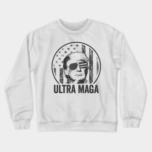 Trump Ultra Maga Conservative US Flag Crewneck Sweatshirt